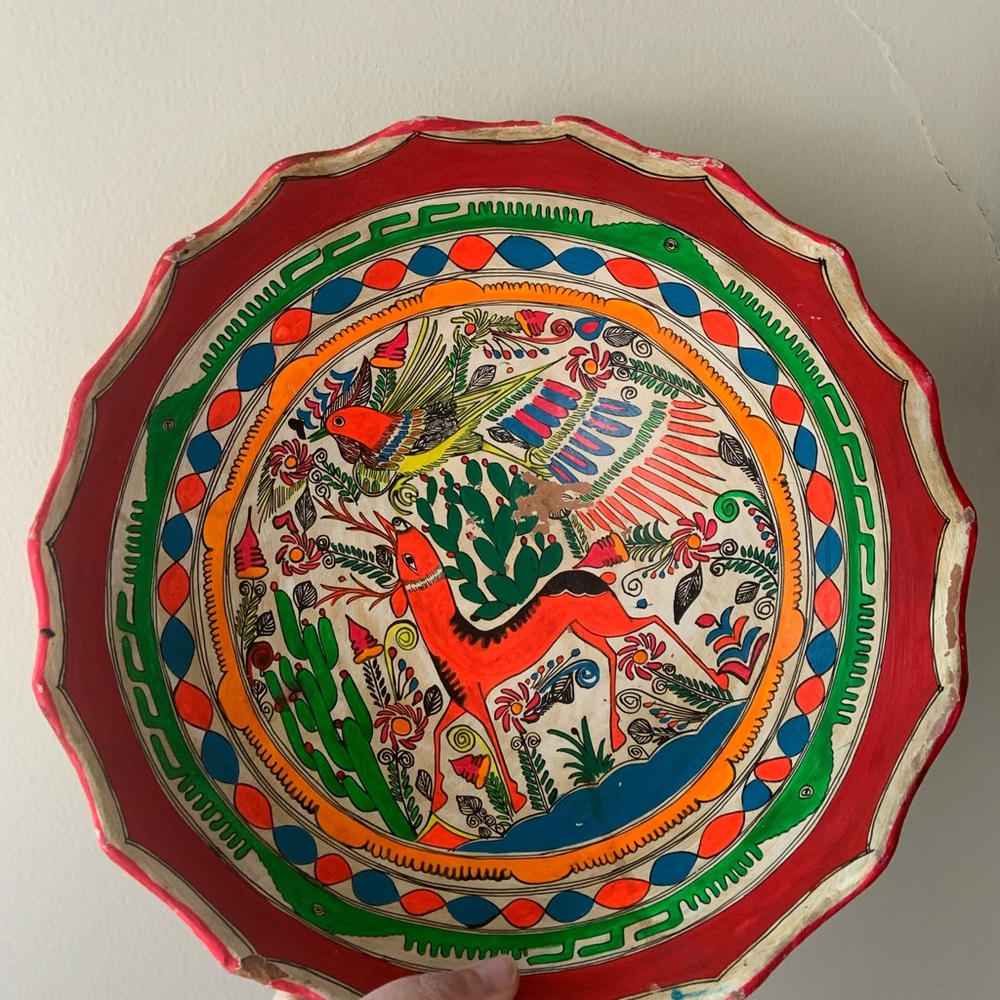 Handmade Mexican Folk Art Inspired Bowl